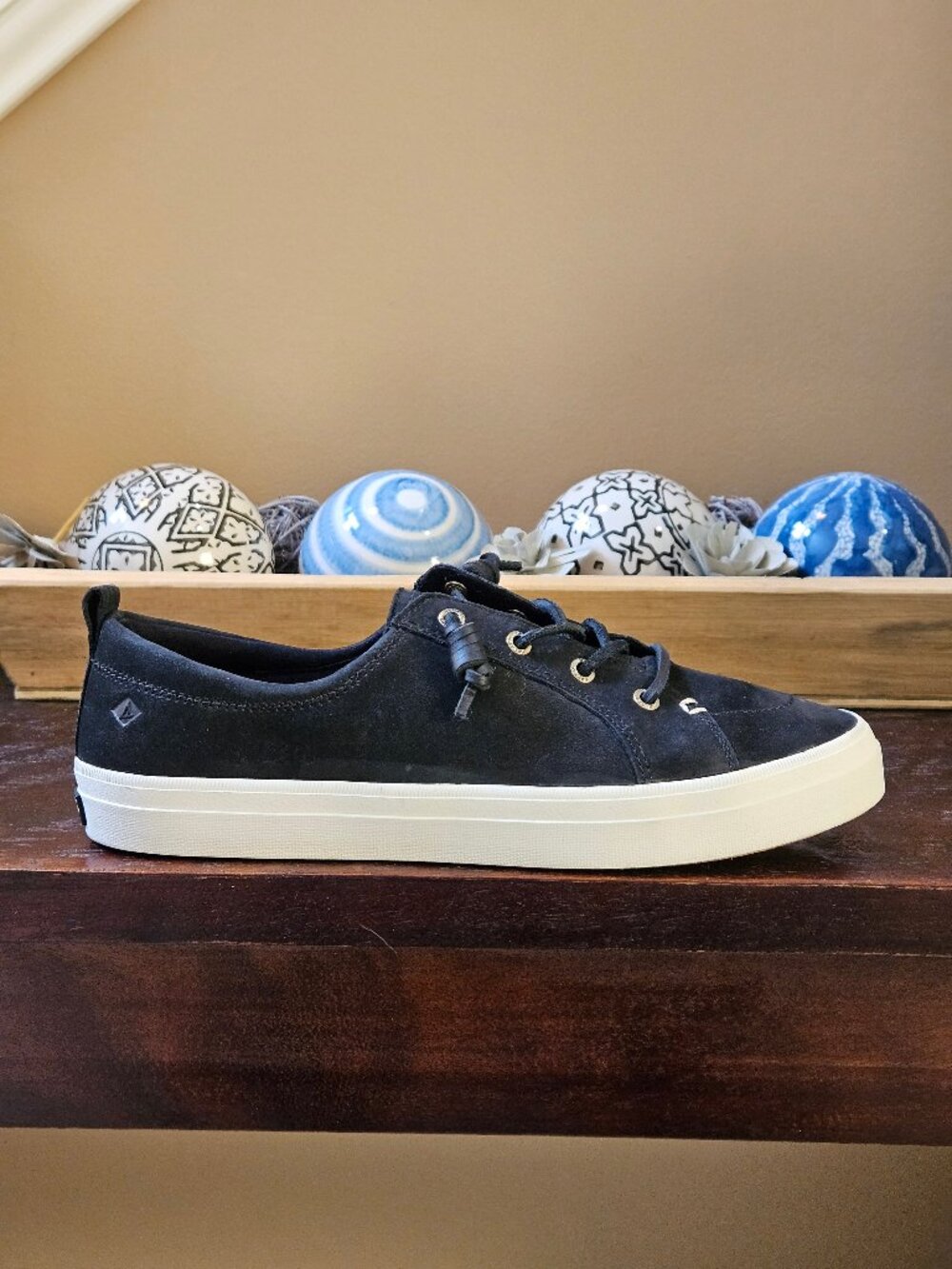 Sperry Women's Crest Vibe Plushwave Black Snake Nubuck Leather Sneakers, Sz 9 - Picture 7 of 16